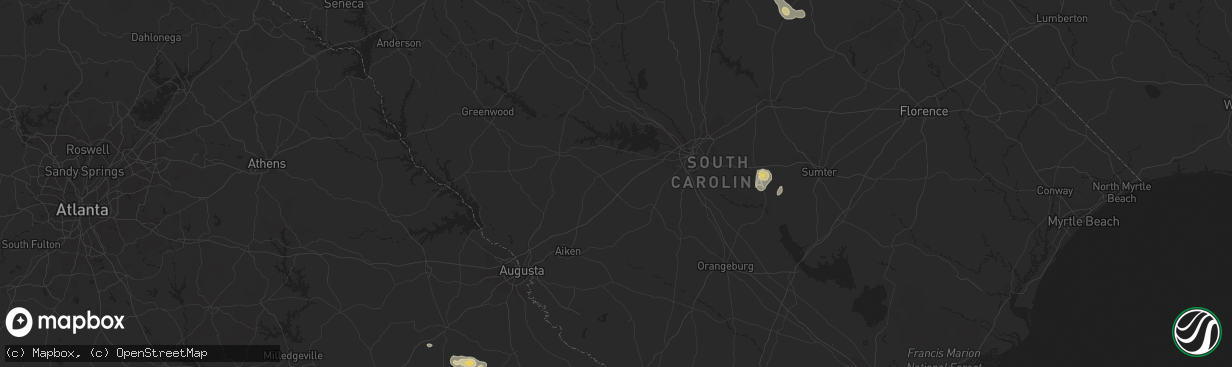 Hail map in Wedgefield, SC on September 21, 2015