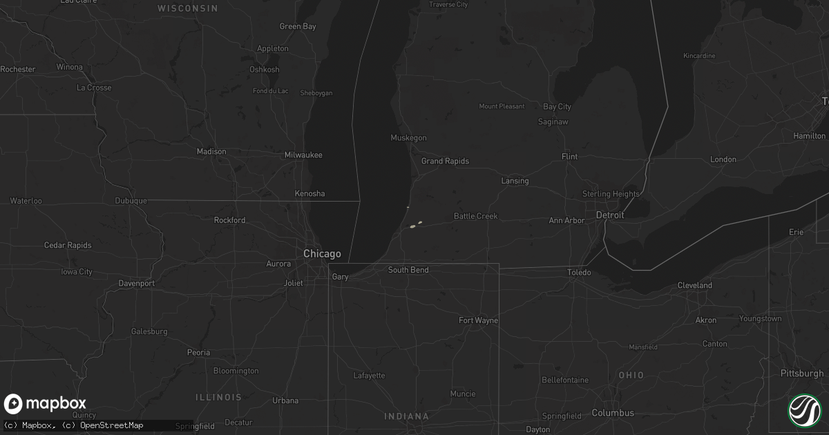 Hail map in Michigan on September 22, 2012