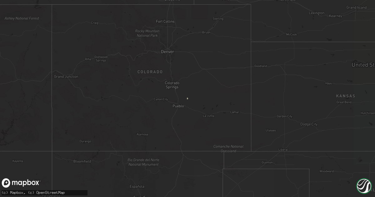 Hail map in Colorado on September 22, 2020