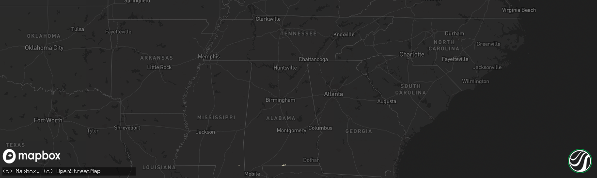 Hail map in Mississippi on September 24, 2013