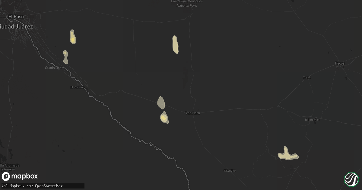 Hail map in Fort Hancock, TX on September 24, 2015