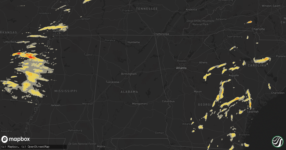 Hail map on September 25, 2011