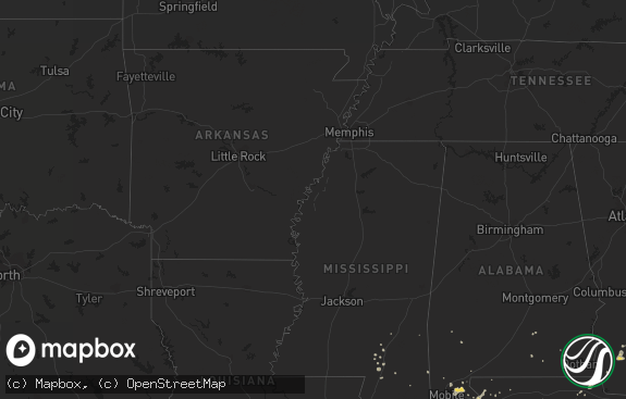 Hail map preview on 09-25-2016