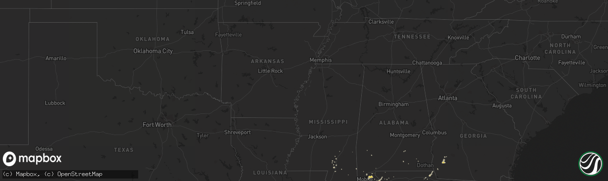 Hail map on September 25, 2016