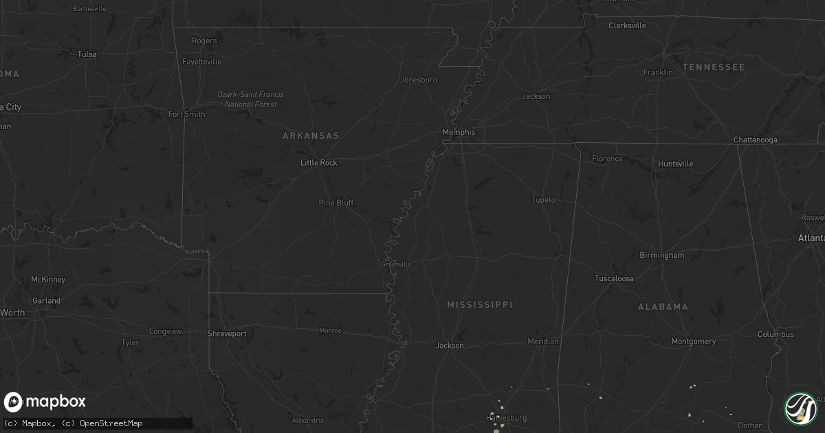 Hail map on September 25, 2016