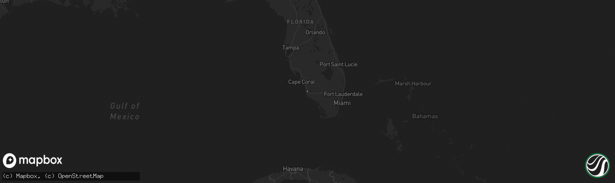 Hail map in Florida on September 25, 2021