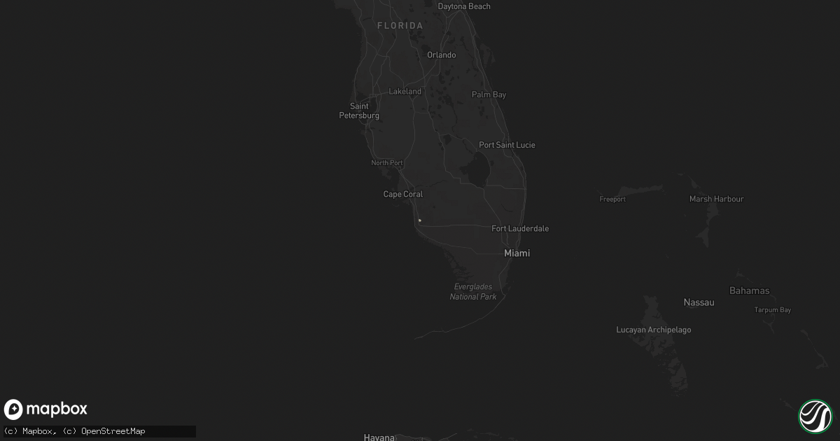 Hail map in Florida on September 25, 2021