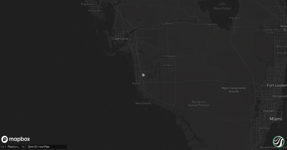 Hail map in Naples, FL on September 25, 2021