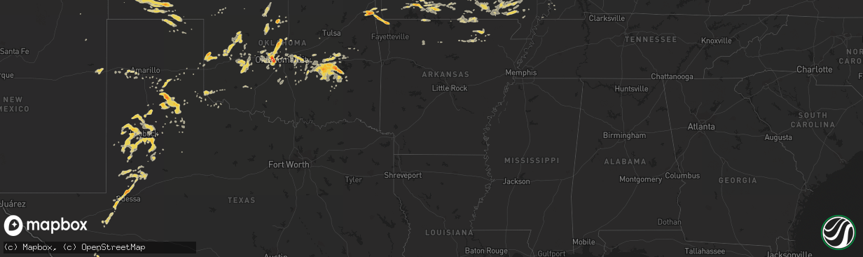 Hail map on September 26, 2012
