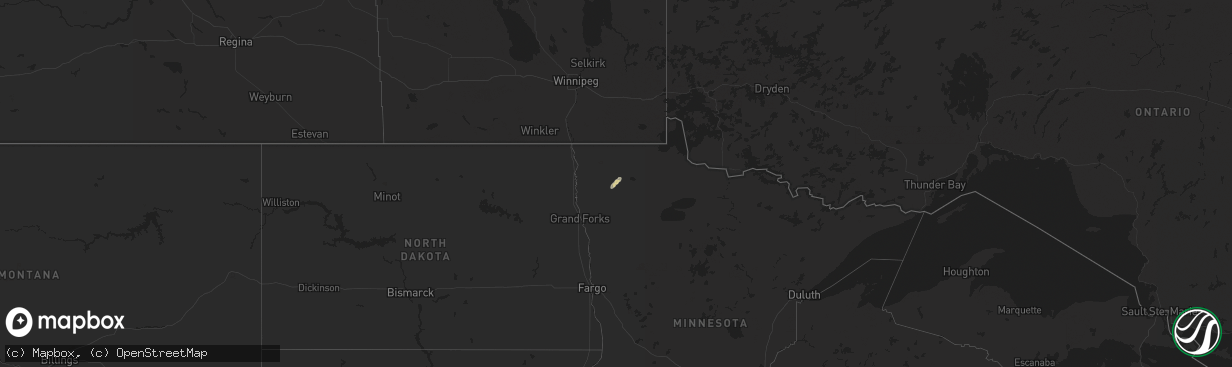 Hail map on September 26, 2013