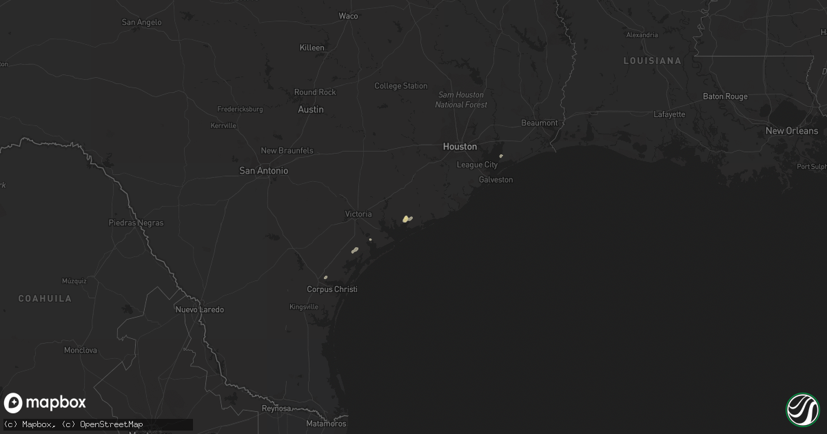 Hail map in Texas on September 26, 2015