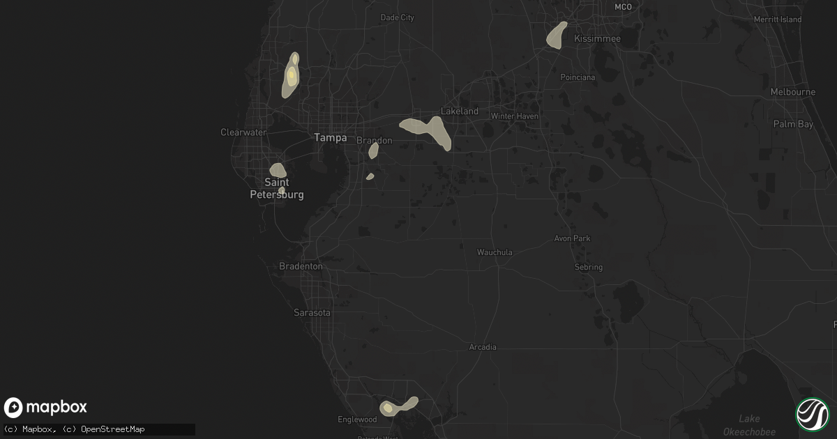 Hail map in Mulberry, FL on September 26, 2016