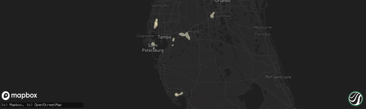 Hail map in Riverview, FL on September 26, 2016