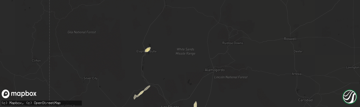 Hail map in Cloudcroft, NM on September 26, 2017