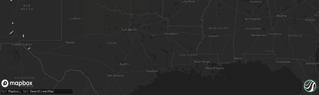 Hail map in Texas on September 26, 2017