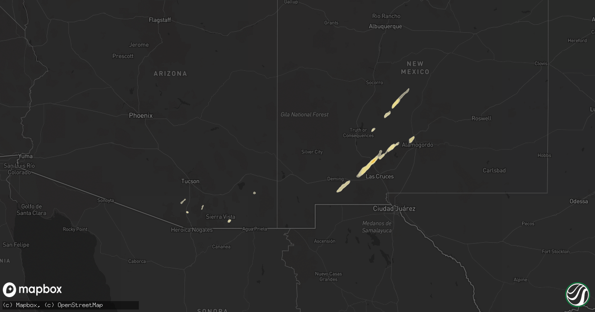 Hail map in Arizona on September 26, 2021