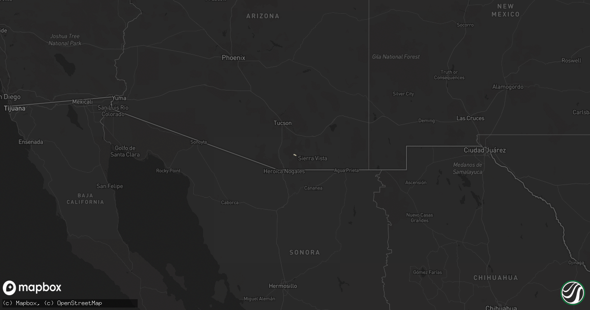 Hail map in Arizona on September 26, 2022