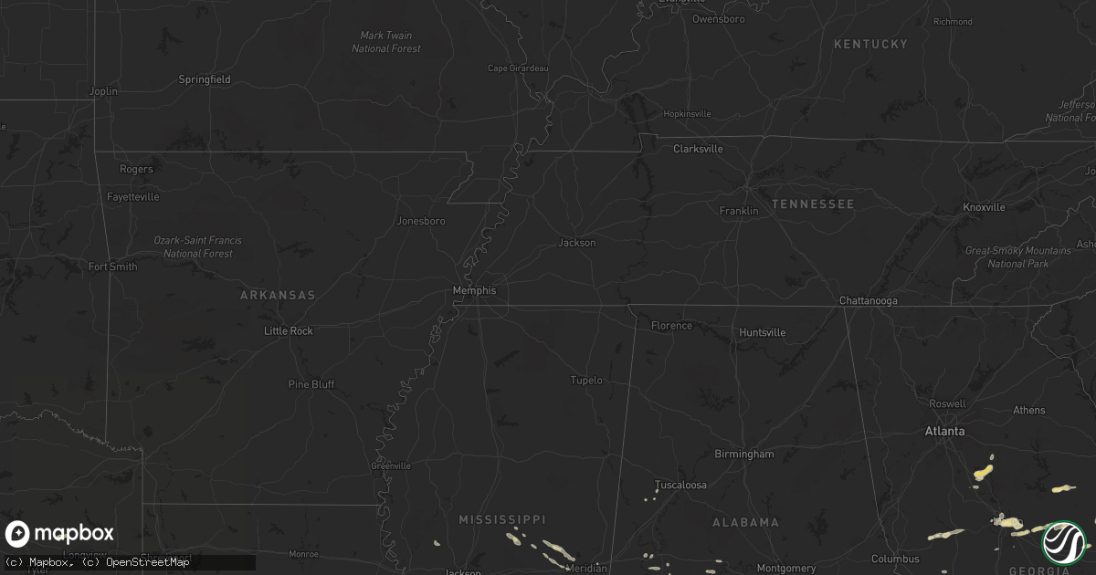 Hail map in Mississippi on September 27, 2011
