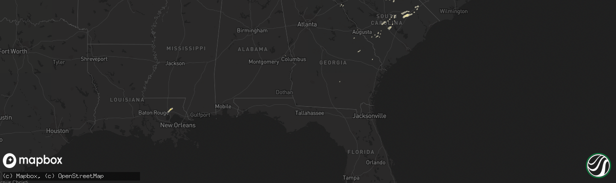 Hail map in Florida on September 27, 2018