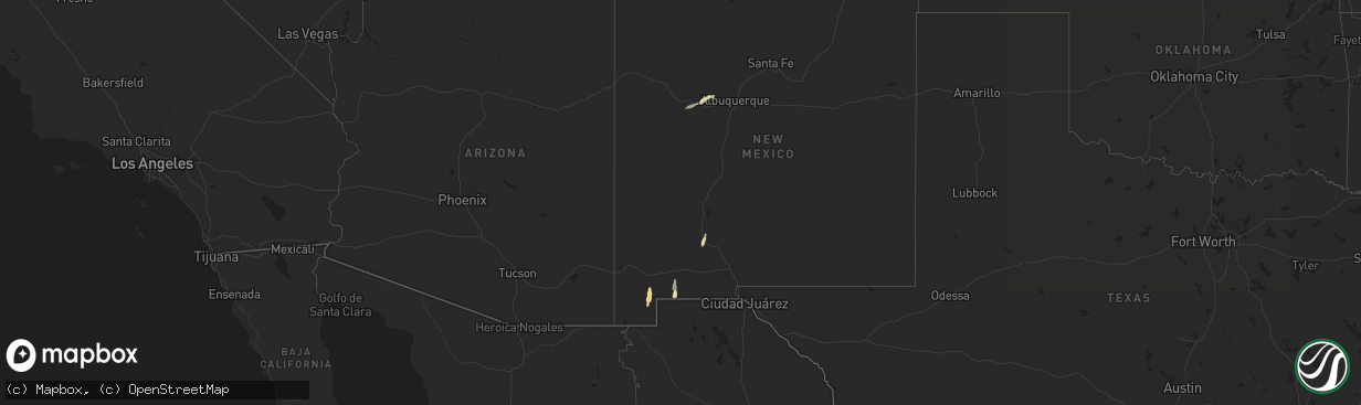 Hail map in New Mexico on September 28, 2017