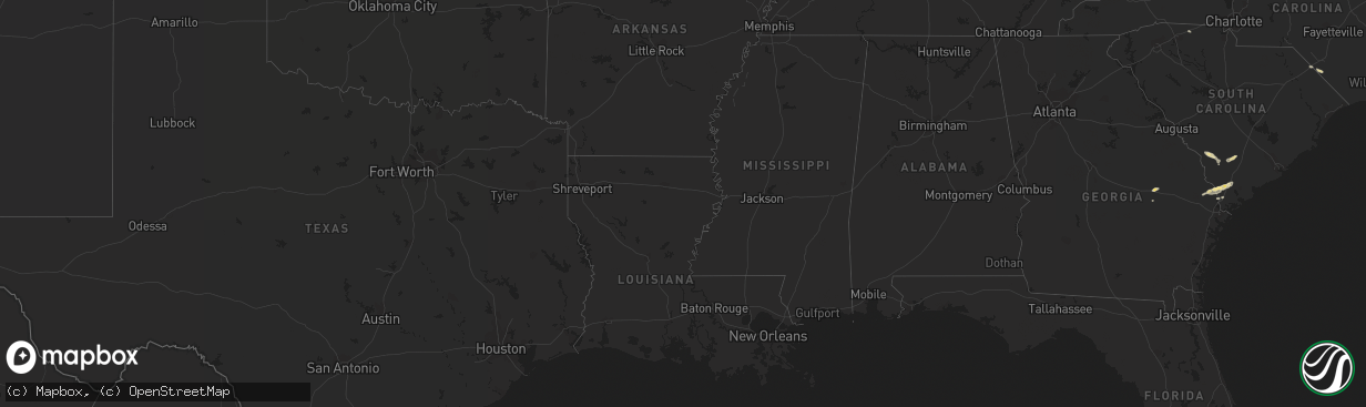 Hail map in Georgia on September 29, 2012