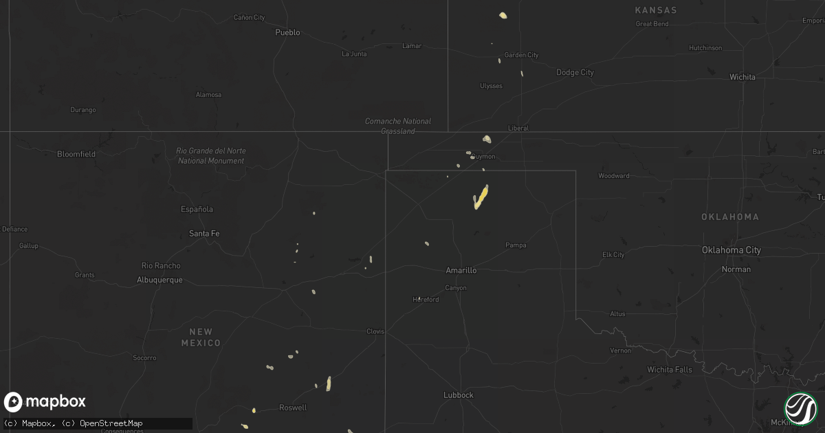 Hail map in Oklahoma on September 30, 2012