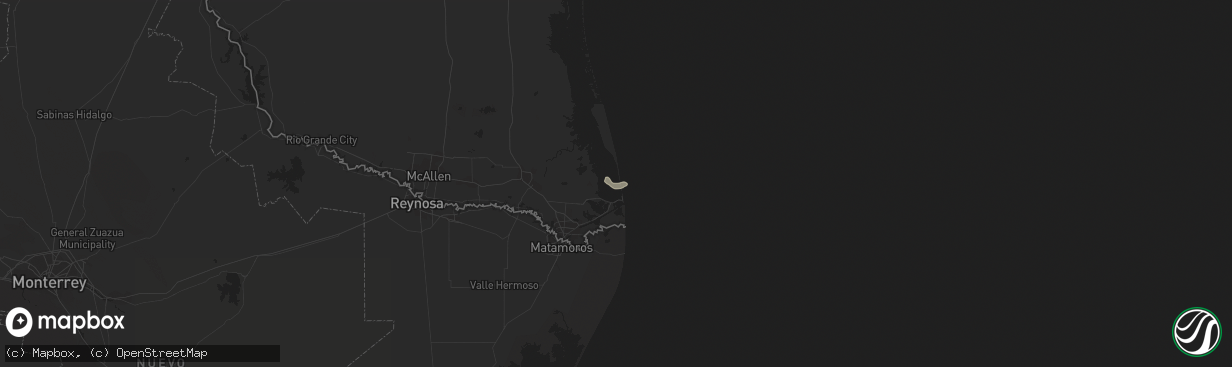 Hail map in South Padre Island, TX on October 1, 2011