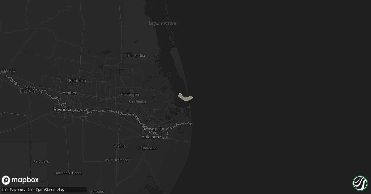 Hail map in South Padre Island, TX on October 1, 2011