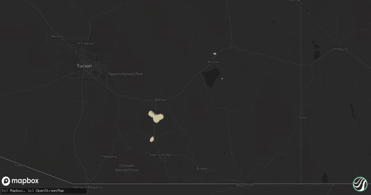 Hail map in Saint David, AZ on October 2, 2011