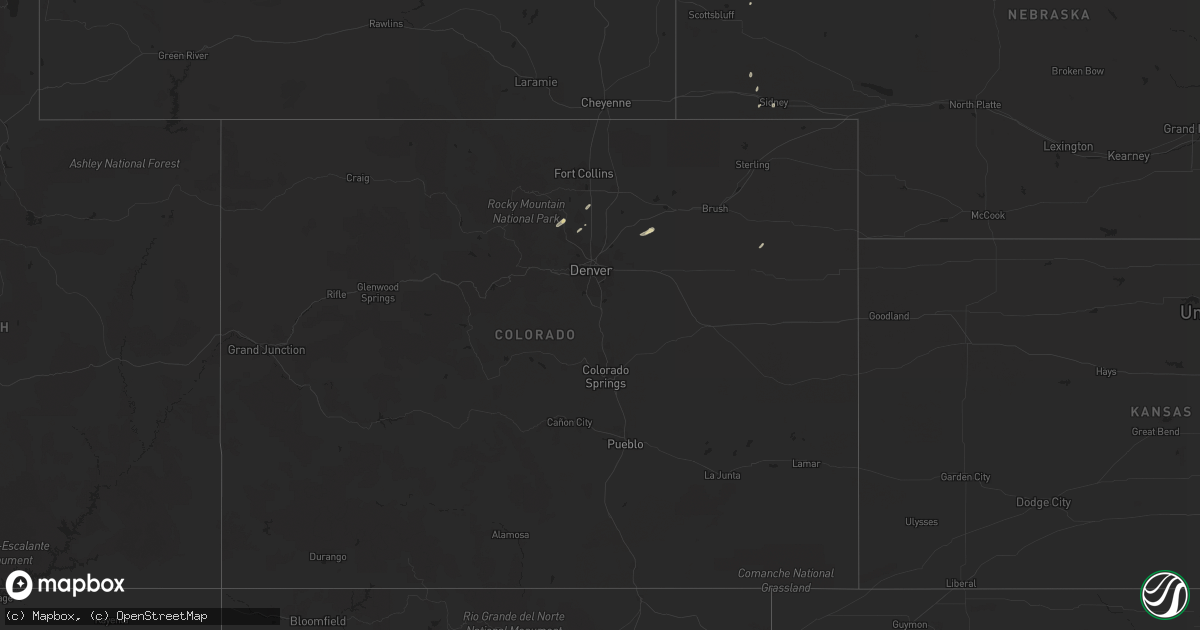 Hail map in Nebraska on October 2, 2015