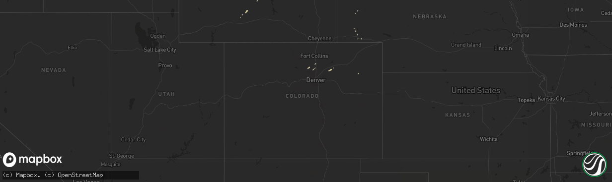 Hail map on October 2, 2015