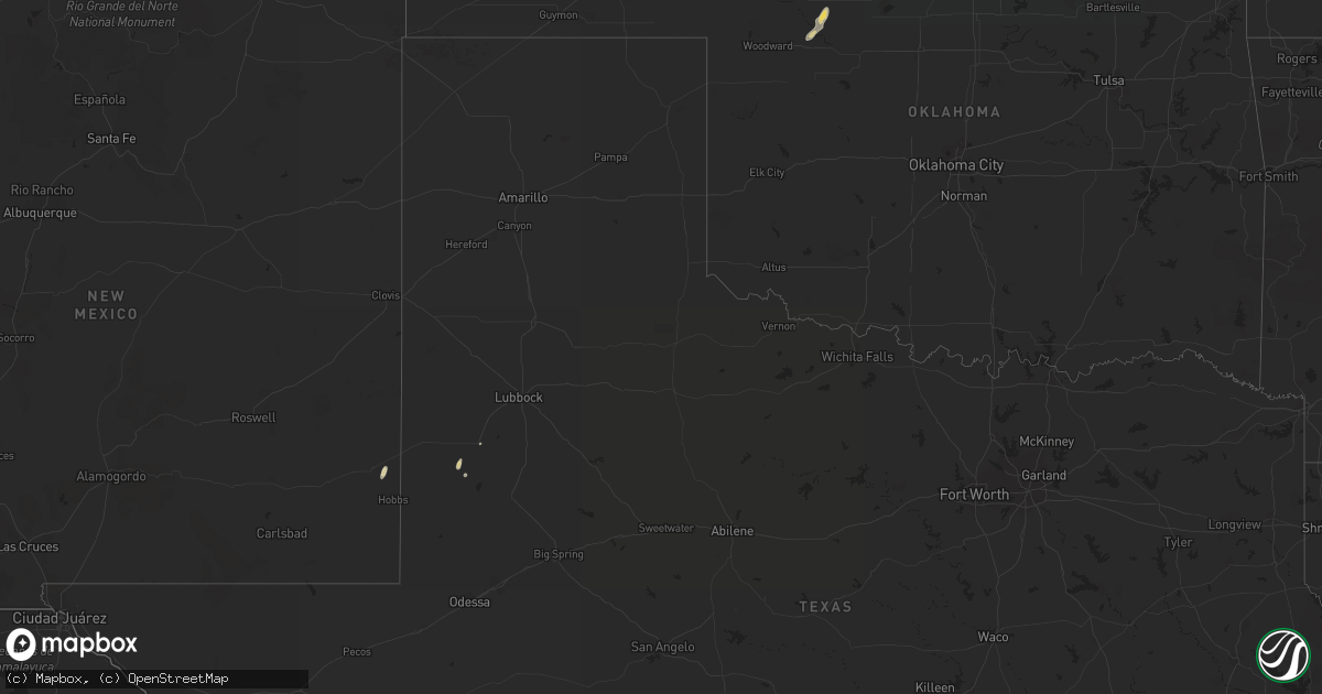 Hail map in Oklahoma on October 2, 2019