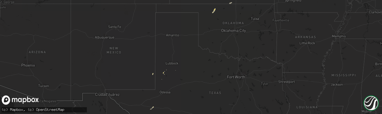 Hail map on October 2, 2019