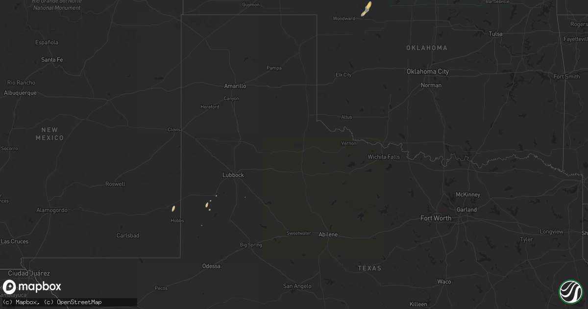 Hail map on October 2, 2019