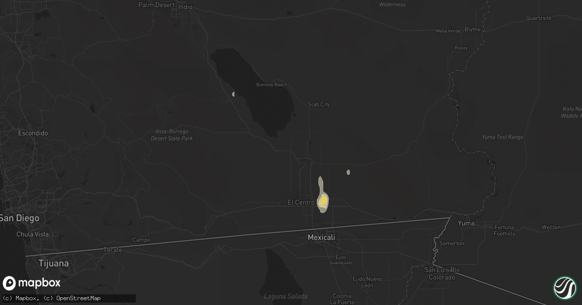 Hail map in Heber, CA on October 3, 2011