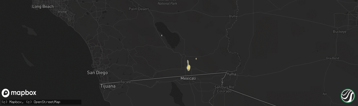 Hail map in Imperial, CA on October 3, 2011