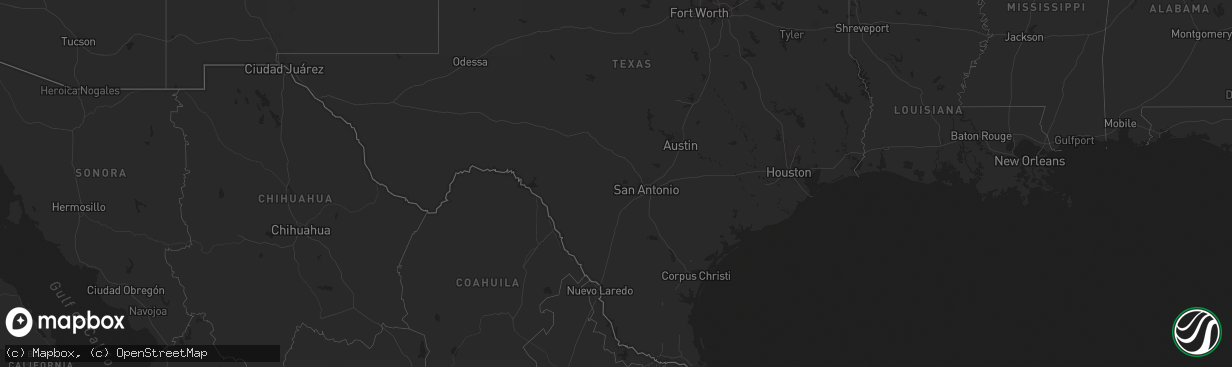 Hail map on October 3, 2011