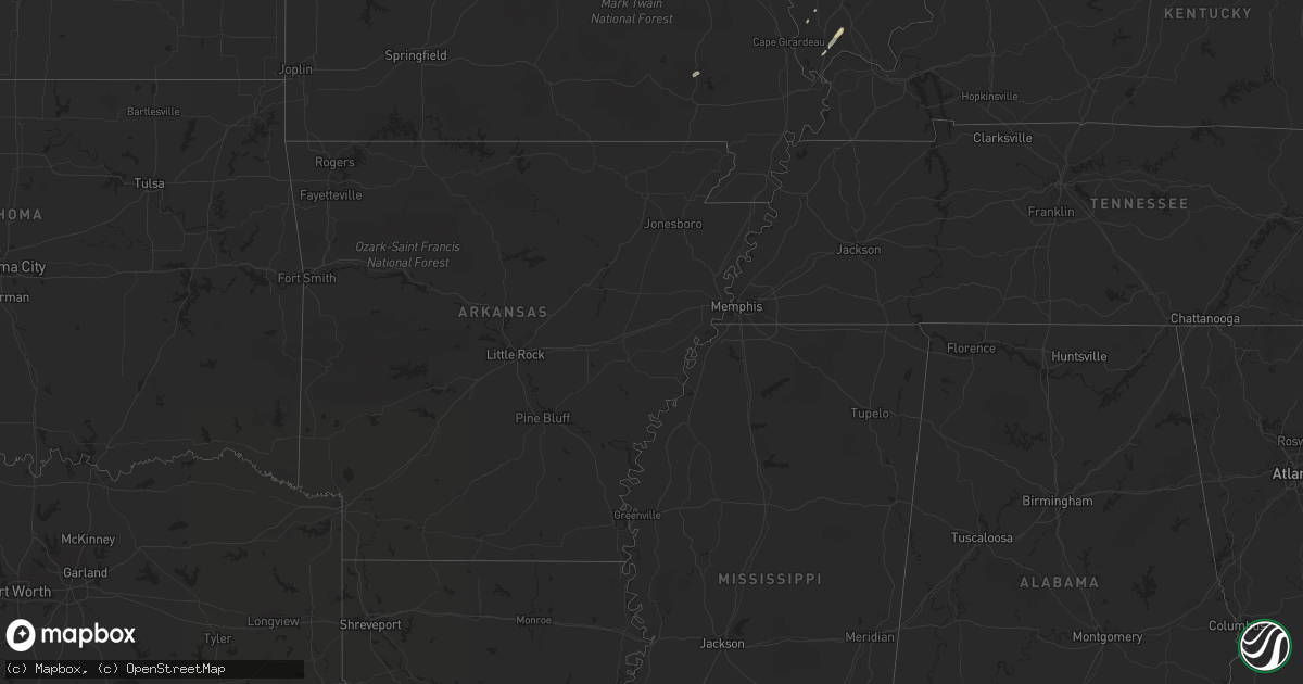 Hail map in Missouri on October 3, 2012