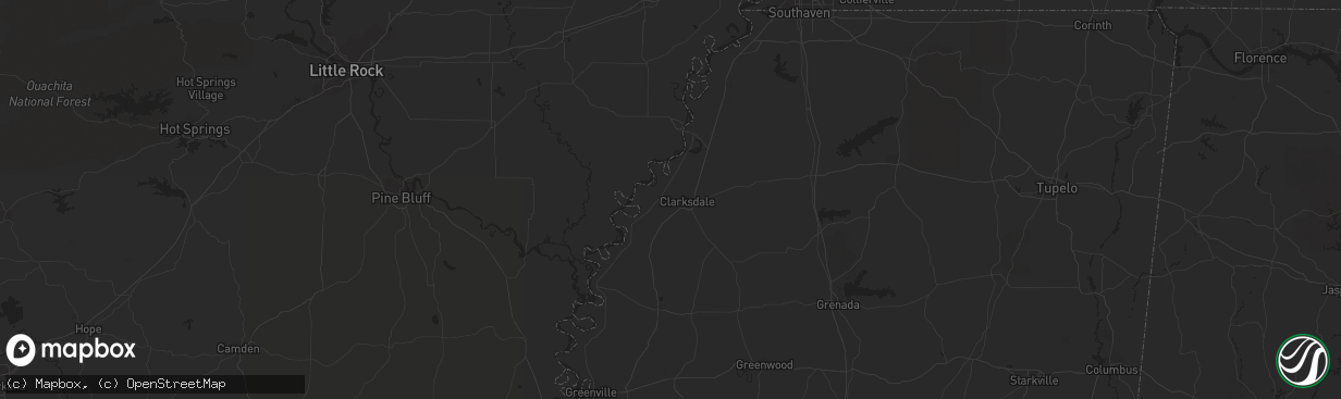 Hail map in Osyka, MS on October 3, 2012