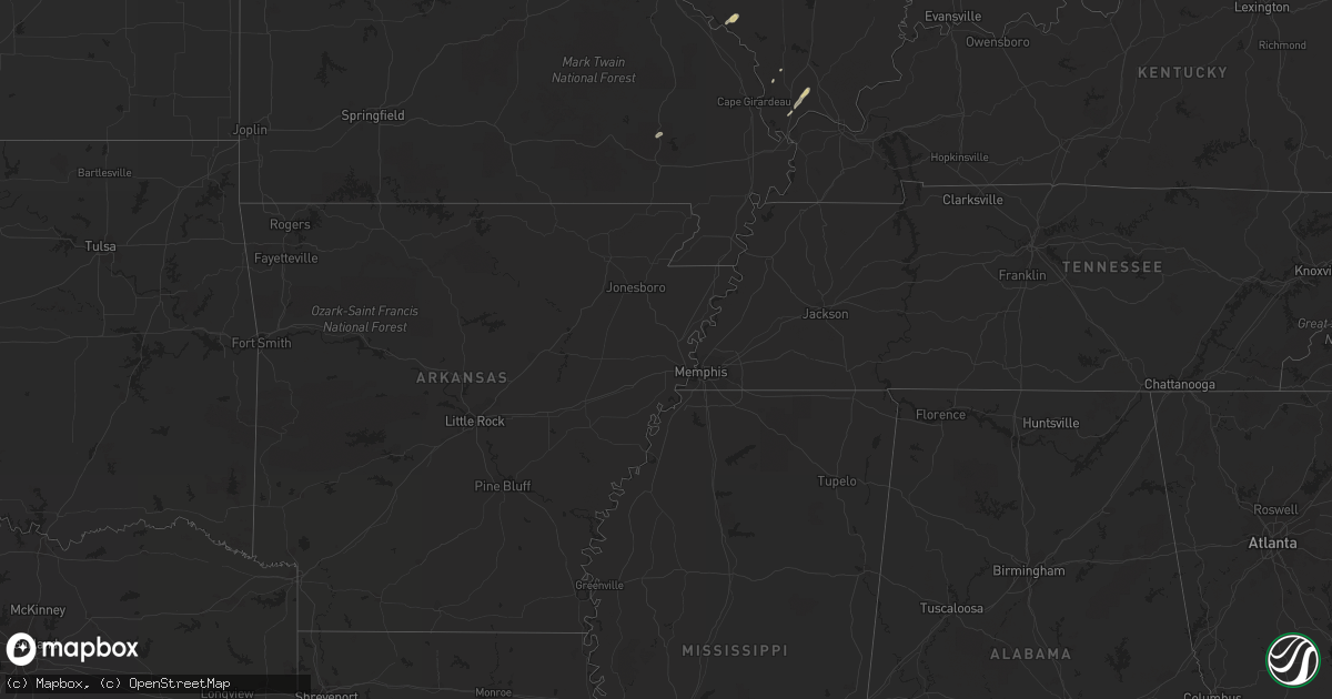 Hail map on October 3, 2012