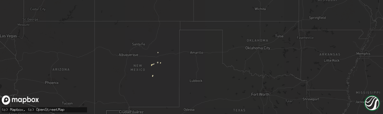 Hail map in New Mexico on October 3, 2017