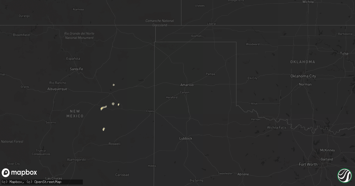Hail map in New Mexico on October 3, 2017