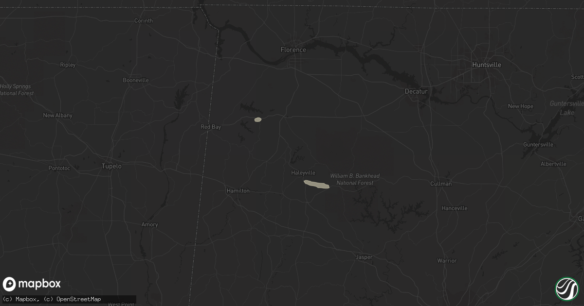 Hail map in Double Springs, AL on October 3, 2021