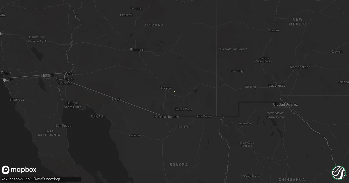 Hail map in Arizona on October 5, 2022