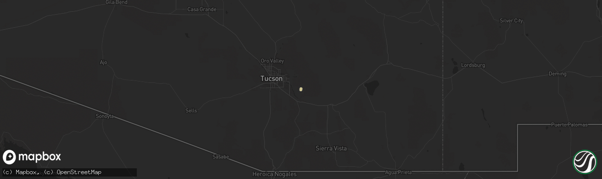 Hail map in Vail, AZ on October 5, 2022