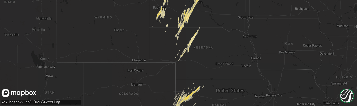 Hail map in South Dakota on October 6, 2011