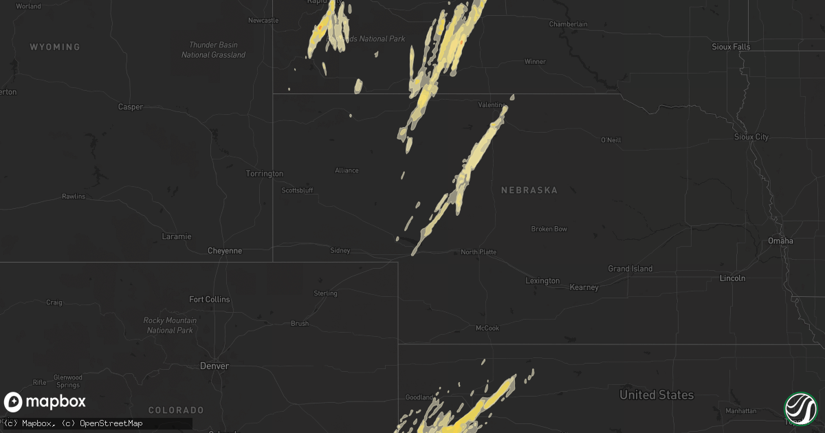 Hail map in South Dakota on October 6, 2011