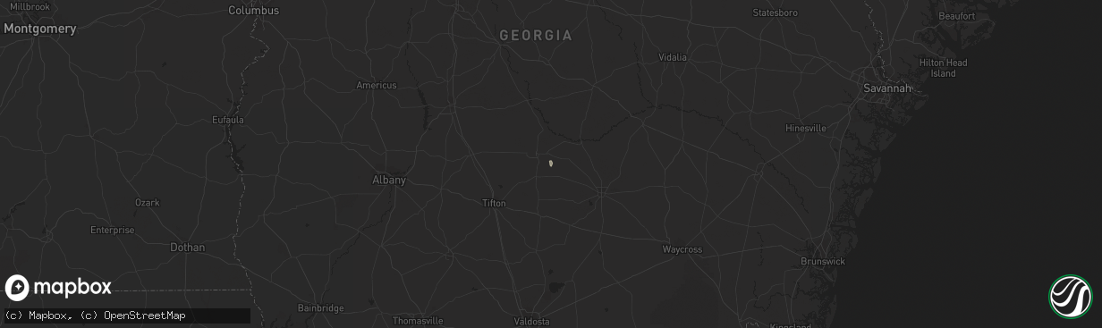 Hail map in Fitzgerald, GA on October 6, 2013