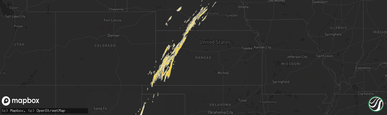 Hail map in Nebraska on October 7, 2011