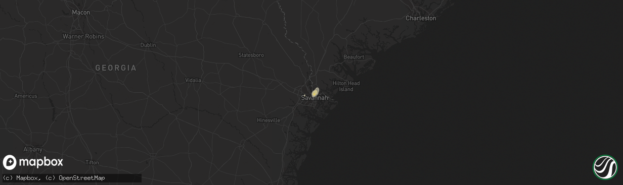 Hail map in Pooler, GA on October 7, 2013